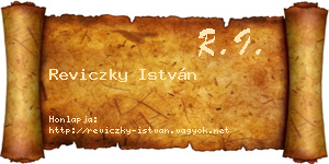 Reviczky István névjegykártya