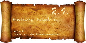 Reviczky István névjegykártya